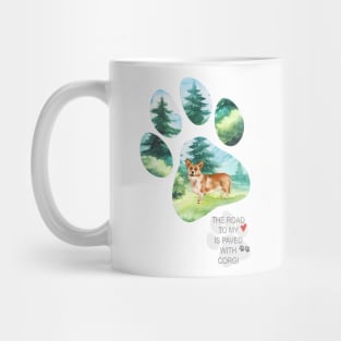 Pawprint Corgi Mug